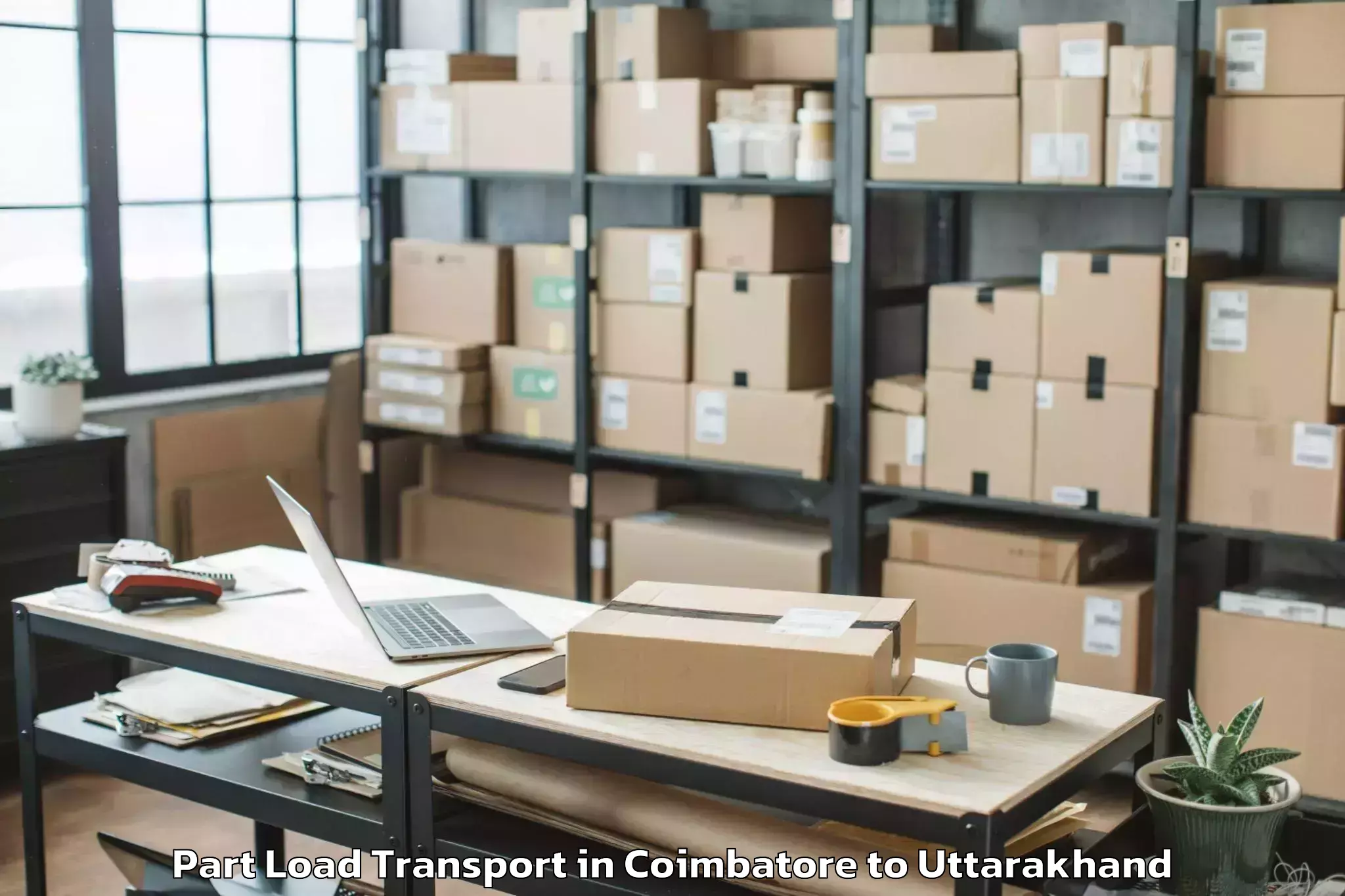 Book Coimbatore to Tanakpur Part Load Transport Online